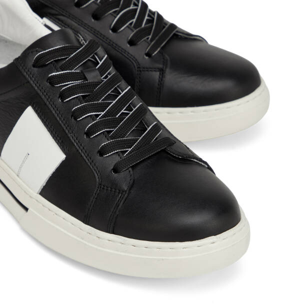 Siyah Hakiki Deri Erkek Sneaker - E26I1AY57759-A23 - 3