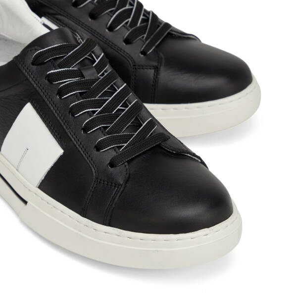 Siyah Hakiki Deri Erkek Sneaker - E26I1AY57759-A23 - 3
