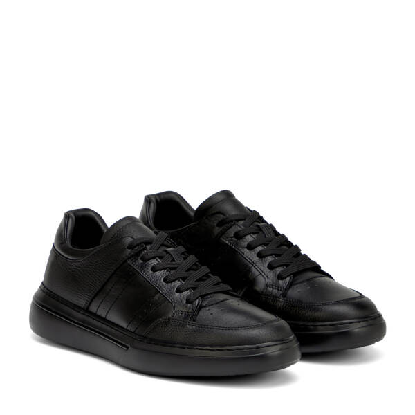 Siyah Hakiki Deri Erkek Sneaker - E26I1AY57760-A41 - 2
