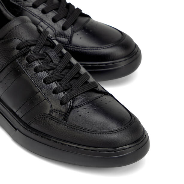 Siyah Hakiki Deri Erkek Sneaker - E26I1AY57760-A41 - 3