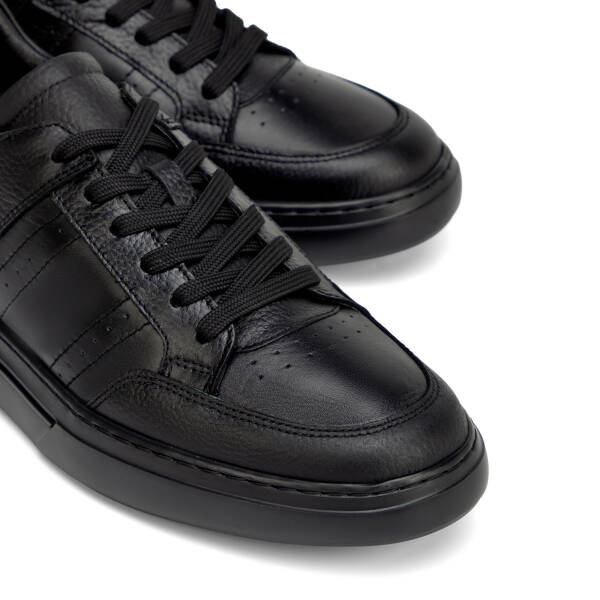 Siyah Hakiki Deri Erkek Sneaker - E26I1AY57760-A41 - 3