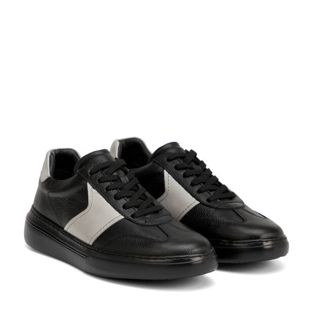 Siyah Hakiki Deri Erkek Sneaker - E26I1AY57761-H49 - 2