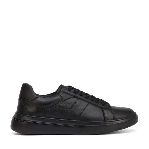 Siyah Hakiki Deri Erkek Sneaker - E26I1AY57762-A23 - 1