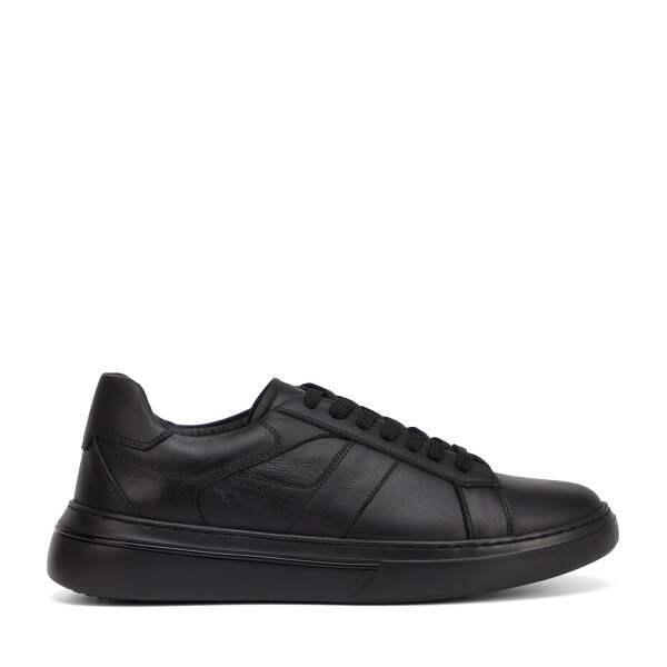 Siyah Hakiki Deri Erkek Sneaker - E26I1AY57762-A23 - 1