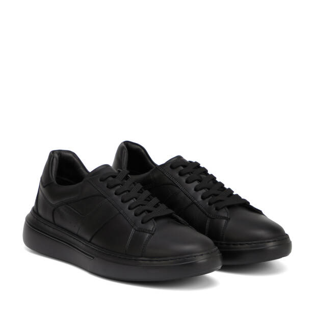 Siyah Hakiki Deri Erkek Sneaker - E26I1AY57762-A23 - 2