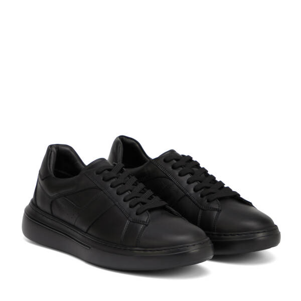 Siyah Hakiki Deri Erkek Sneaker - E26I1AY57762-A23 - 2