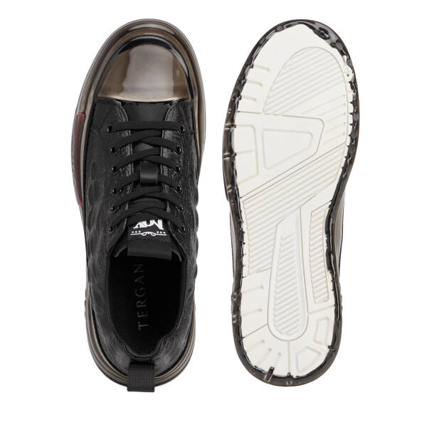 Siyah Hakiki Deri Erkek Sneaker - E26S1AY57812-A23 - 5