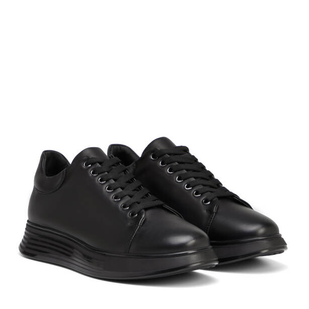 Siyah Hakiki Deri Erkek Sneaker - E26S1AY57813-A23 - 2