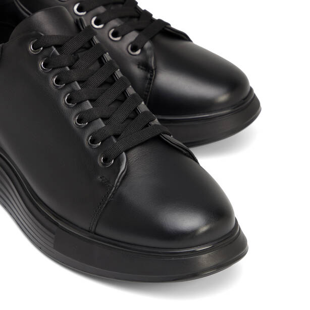 Siyah Hakiki Deri Erkek Sneaker - E26S1AY57813-A23 - 3