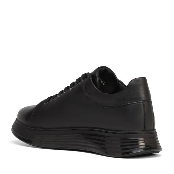 Siyah Hakiki Deri Erkek Sneaker - E26S1AY57813-A23 - 4