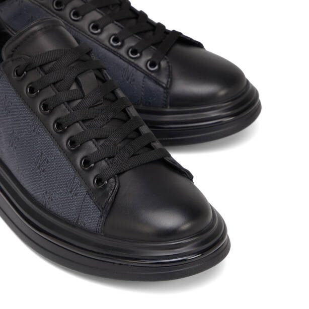 Siyah Hakiki Deri Erkek Sneaker - E26S1AY57814-A23 - 3