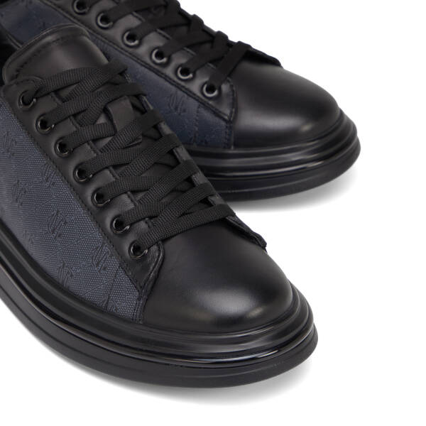 Siyah Hakiki Deri Erkek Sneaker - E26S1AY57814-A23 - 3