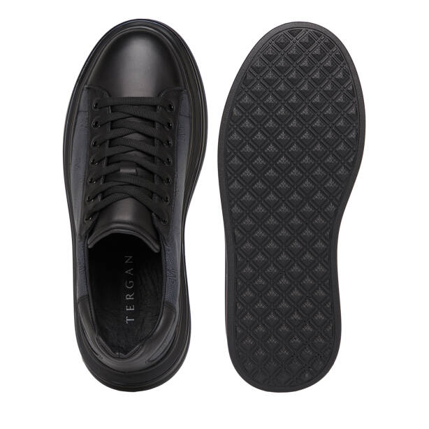 Siyah Hakiki Deri Erkek Sneaker - E26S1AY57814-A23 - 6