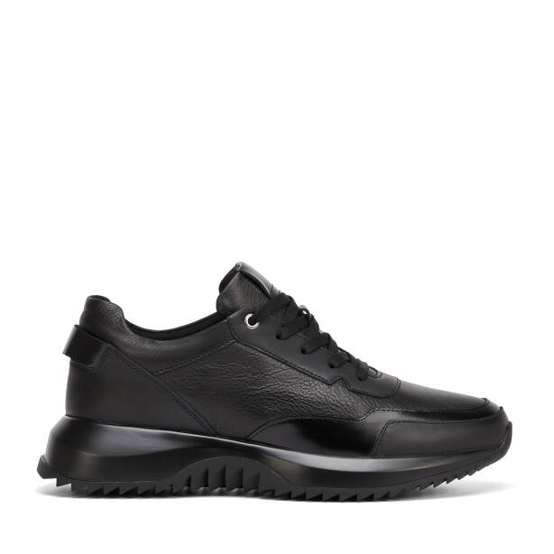 Siyah Hakiki Deri Erkek Sneaker - E26S1AY57816-A23 