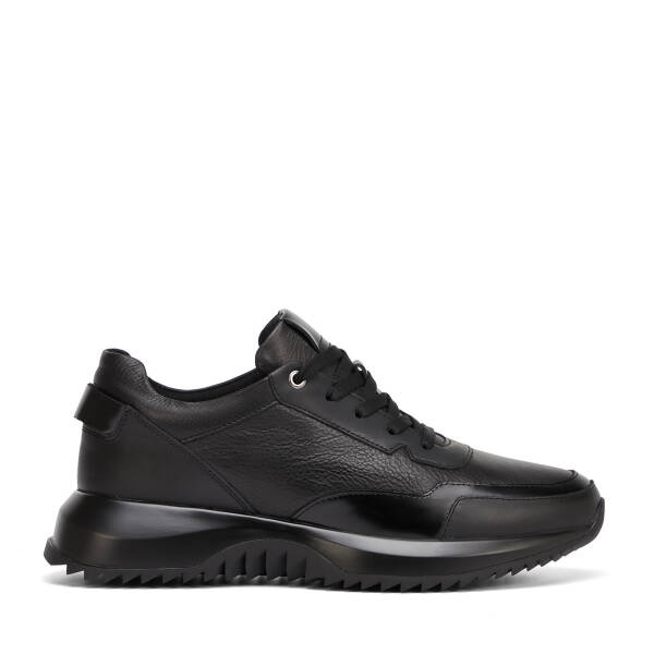 Siyah Hakiki Deri Erkek Sneaker - E26S1AY57816-A23 - 1