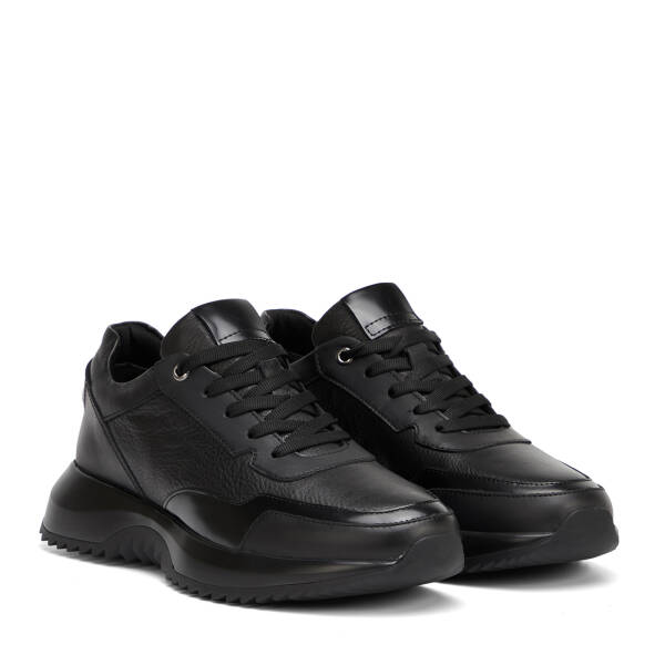 Siyah Hakiki Deri Erkek Sneaker - E26S1AY57816-A23 - 2