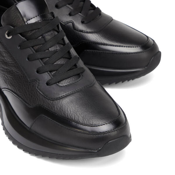Siyah Hakiki Deri Erkek Sneaker - E26S1AY57816-A23 - 3