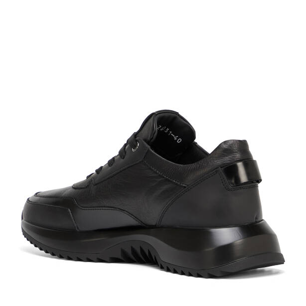 Siyah Hakiki Deri Erkek Sneaker - E26S1AY57816-A23 - 4