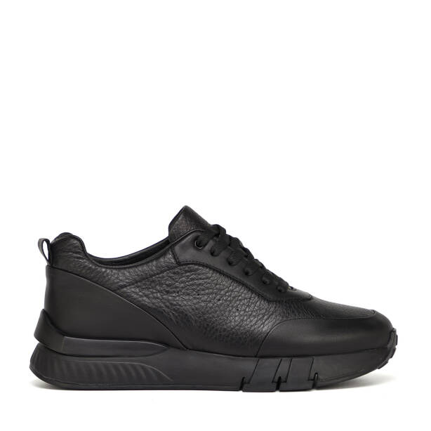 Siyah Hakiki Deri Erkek Sneaker - E26S1AY57818-A23 