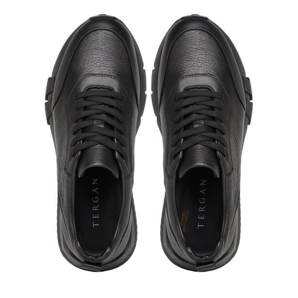 Siyah Hakiki Deri Erkek Sneaker - E26S1AY57818-A23 - 5