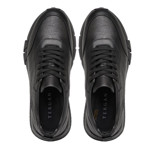 Siyah Hakiki Deri Erkek Sneaker - E26S1AY57818-A23 - 5