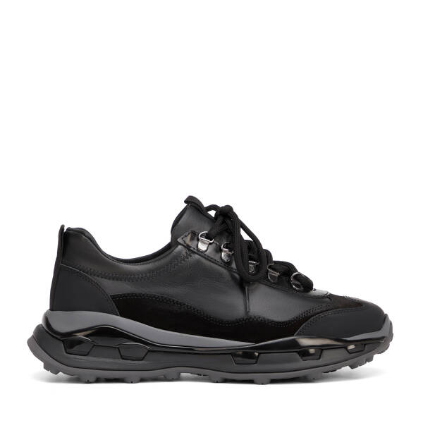 Siyah Hakiki Deri Erkek Sneaker - E26S1AY57822-A23 - 1