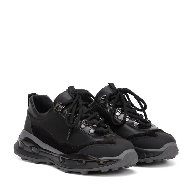 Siyah Hakiki Deri Erkek Sneaker - E26S1AY57822-A23 - 2