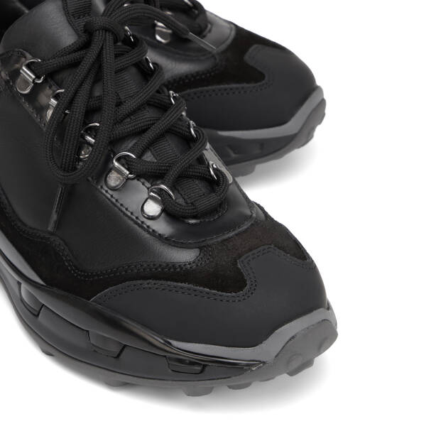 Siyah Hakiki Deri Erkek Sneaker - E26S1AY57822-A23 - 3