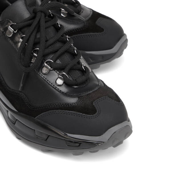 Siyah Hakiki Deri Erkek Sneaker - E26S1AY57822-A23 - 3
