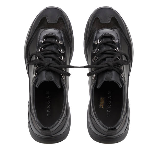 Siyah Hakiki Deri Erkek Sneaker - E26S1AY57822-A23 - 5