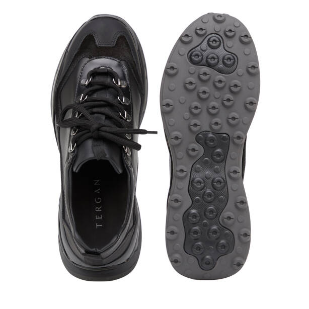 Siyah Hakiki Deri Erkek Sneaker - E26S1AY57822-A23 - 6