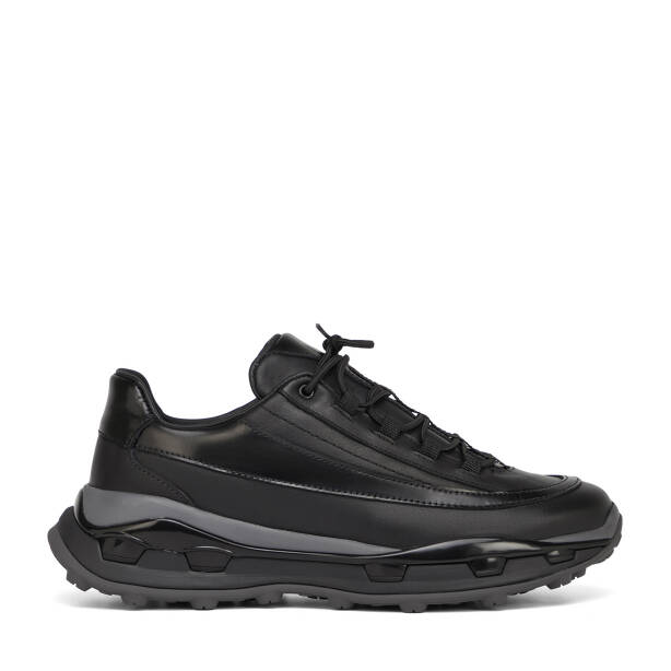 Siyah Hakiki Deri Erkek Sneaker - E26S1AY57823-A23 - 1