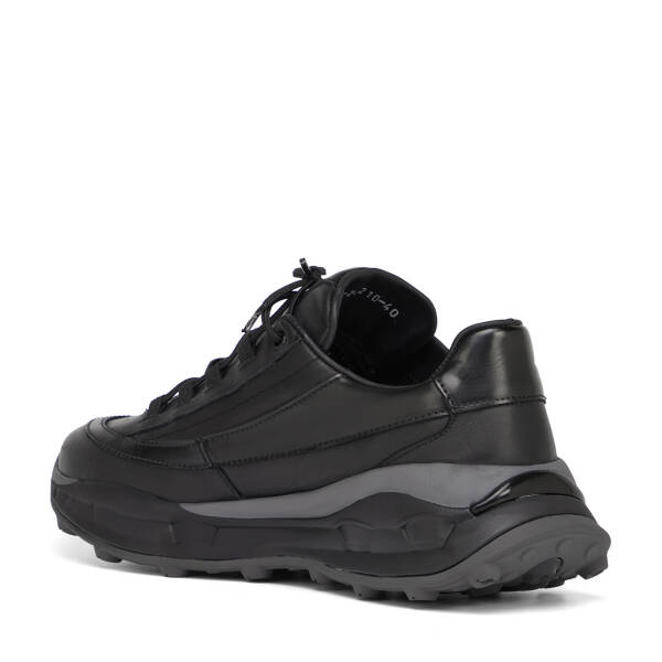 Siyah Hakiki Deri Erkek Sneaker - E26S1AY57823-A23 - 4