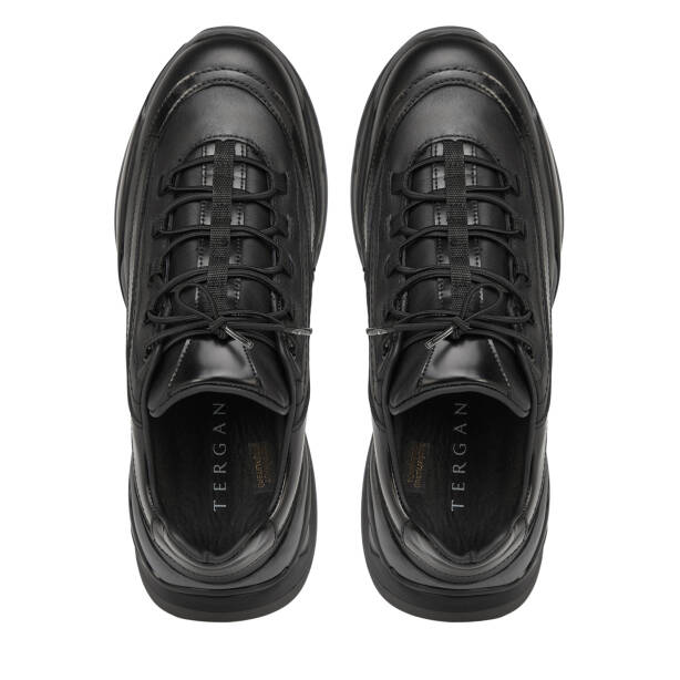 Siyah Hakiki Deri Erkek Sneaker - E26S1AY57823-A23 - 5
