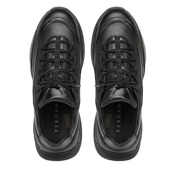 Siyah Hakiki Deri Erkek Sneaker - E26S1AY57823-A23 - 5