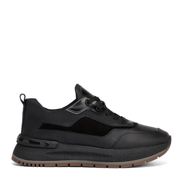 Siyah Hakiki Deri Erkek Sneaker - E26S1AY57824-F49 - 1