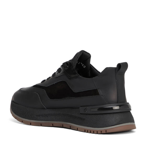 Siyah Hakiki Deri Erkek Sneaker - E26S1AY57824-F49 - 4