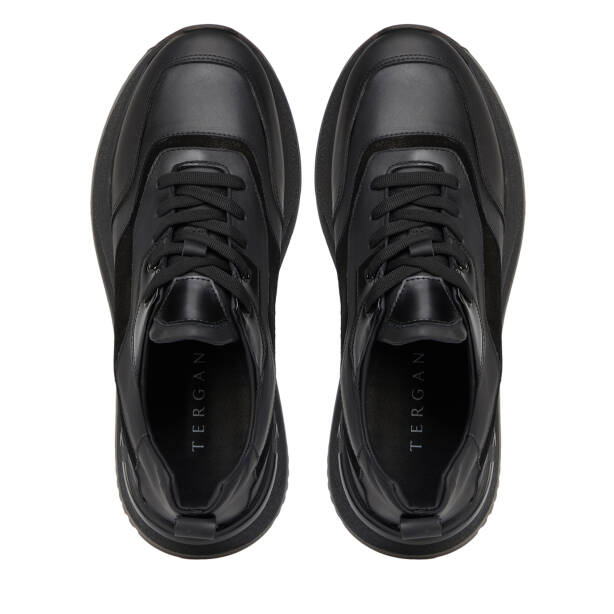 Siyah Hakiki Deri Erkek Sneaker - E26S1AY57824-F49 - 5