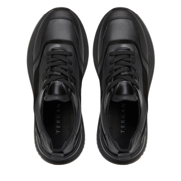 Siyah Hakiki Deri Erkek Sneaker - E26S1AY57824-F49 - 5