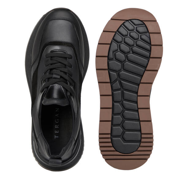 Siyah Hakiki Deri Erkek Sneaker - E26S1AY57824-F49 - 6