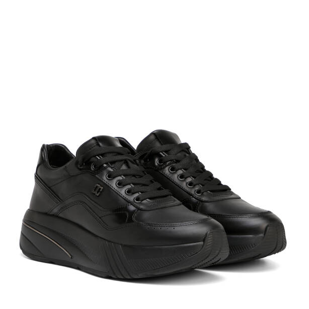 Siyah Hakiki Deri Erkek Sneaker - E26S1AY57825-A23 - 2