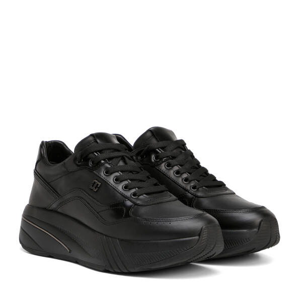 Siyah Hakiki Deri Erkek Sneaker - E26S1AY57825-A23 - 2
