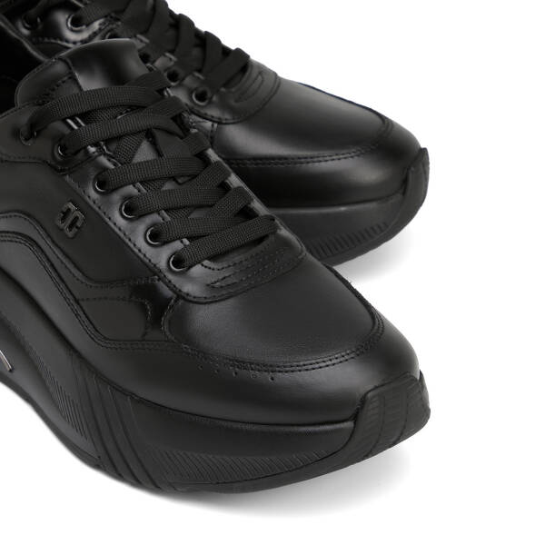 Siyah Hakiki Deri Erkek Sneaker - E26S1AY57825-A23 - 3