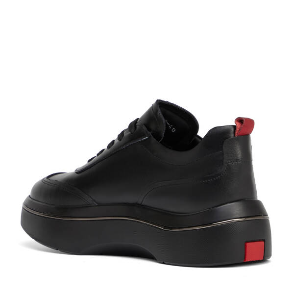 Siyah Hakiki Deri Erkek Sneaker - E26S1AY57826-A23 - 4