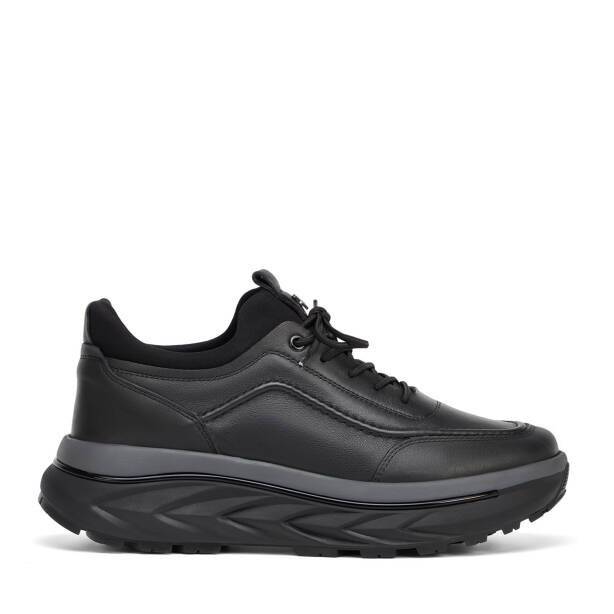 Siyah Hakiki Deri Erkek Sneaker - E26S1AY57828-A23 - 1