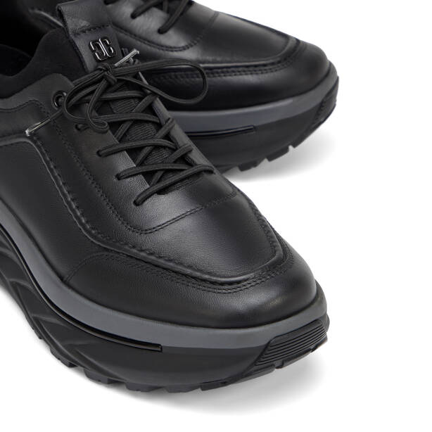 Siyah Hakiki Deri Erkek Sneaker - E26S1AY57828-A23 - 3