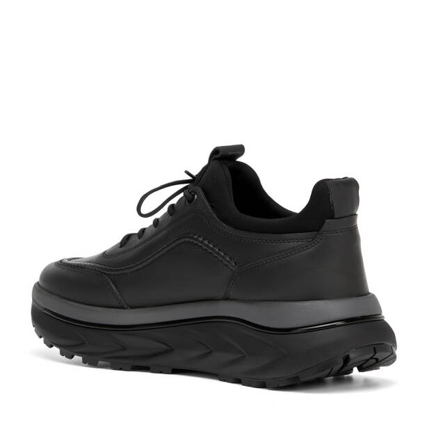 Siyah Hakiki Deri Erkek Sneaker - E26S1AY57828-A23 - 4