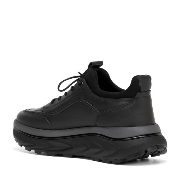 Siyah Hakiki Deri Erkek Sneaker - E26S1AY57828-A23 - 4