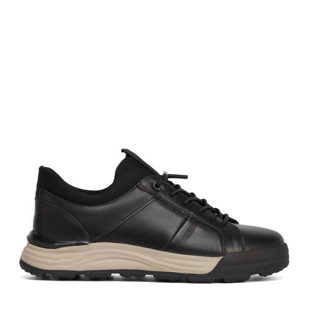 Siyah Hakiki Deri Erkek Sneaker - E26S1AY57830-A23 - 1