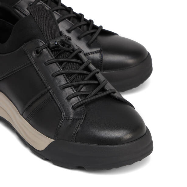 Siyah Hakiki Deri Erkek Sneaker - E26S1AY57830-A23 - 3